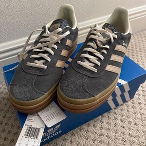 Adidas Gazelle Bold W Grey Six/Magic Beige/Cream White 9.5 W/8.5 M/UK 42